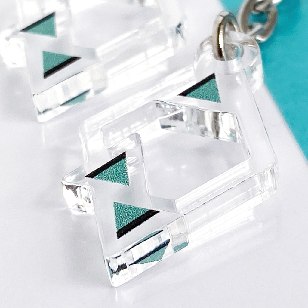 【rhombus/green】ピアス・イヤリング│アクリルアクセサリー│││モード系│ユニーク│個性的│ストリート系|ひし形|メンズ