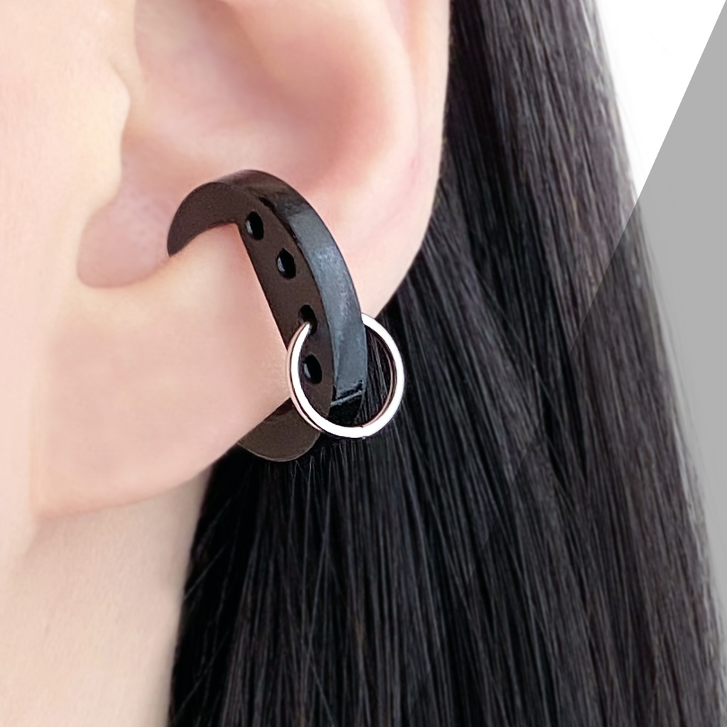 【Russian roulette】イヤーカフ|アクリルアクセサリー||ユニーク|個性的|メンズ|かっこいい|イヤーカフ|ストリート系|黒