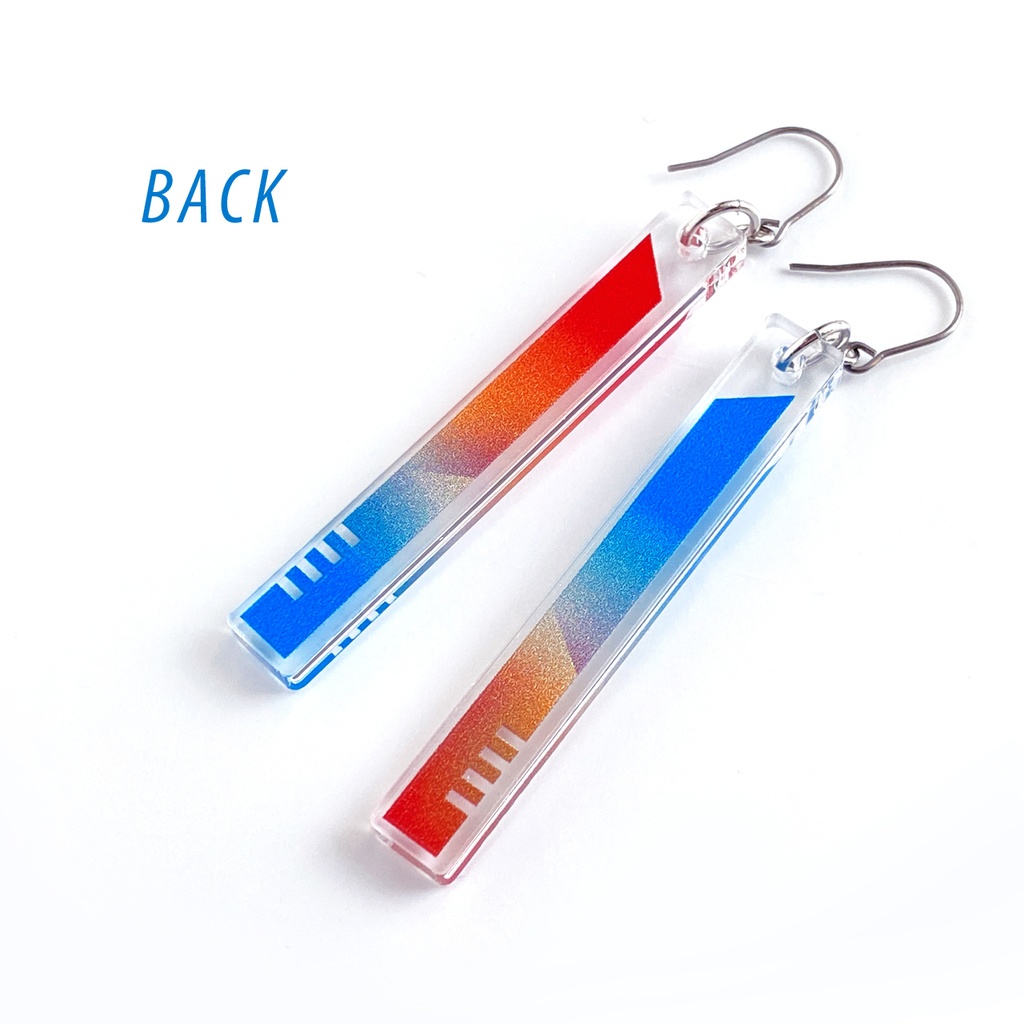 【hourglass/orange】ピアス・イヤリング│アクリルアクセサリー│││モード系│ユニーク│個性的│ストリート系|メンズ|スティック|揺れる|オレンジ|スタイリッシュ|