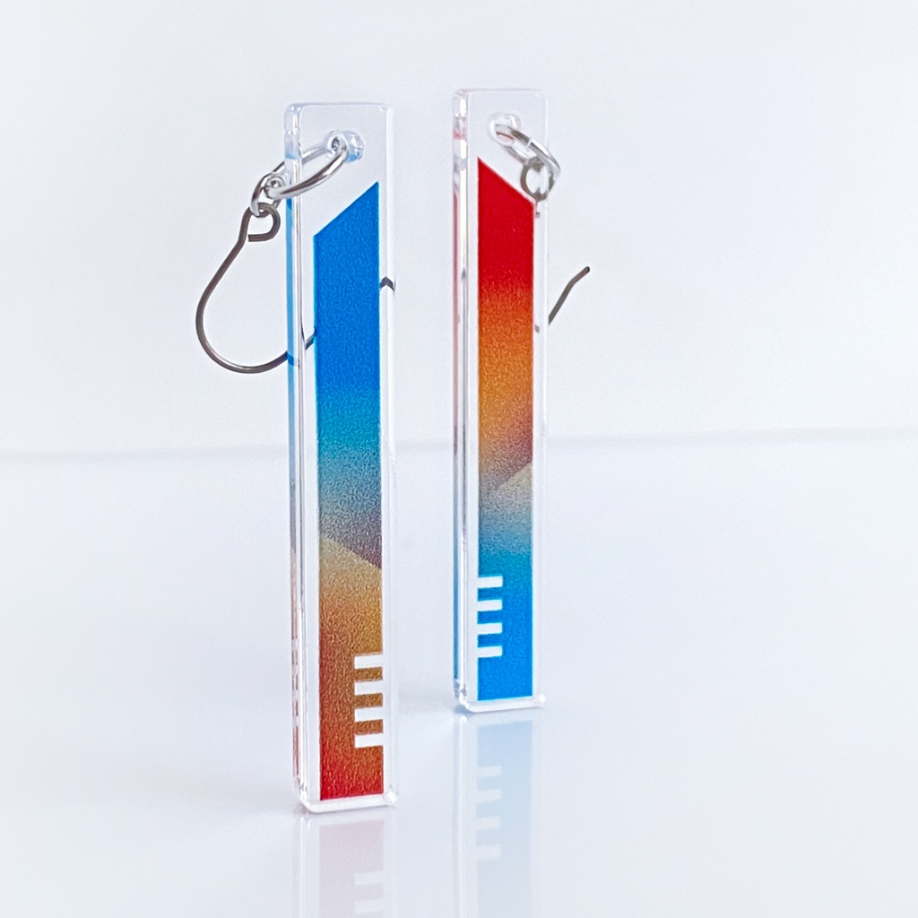 【hourglass/orange】ピアス・イヤリング│アクリルアクセサリー│││モード系│ユニーク│個性的│ストリート系|メンズ|スティック|揺れる|オレンジ|スタイリッシュ|