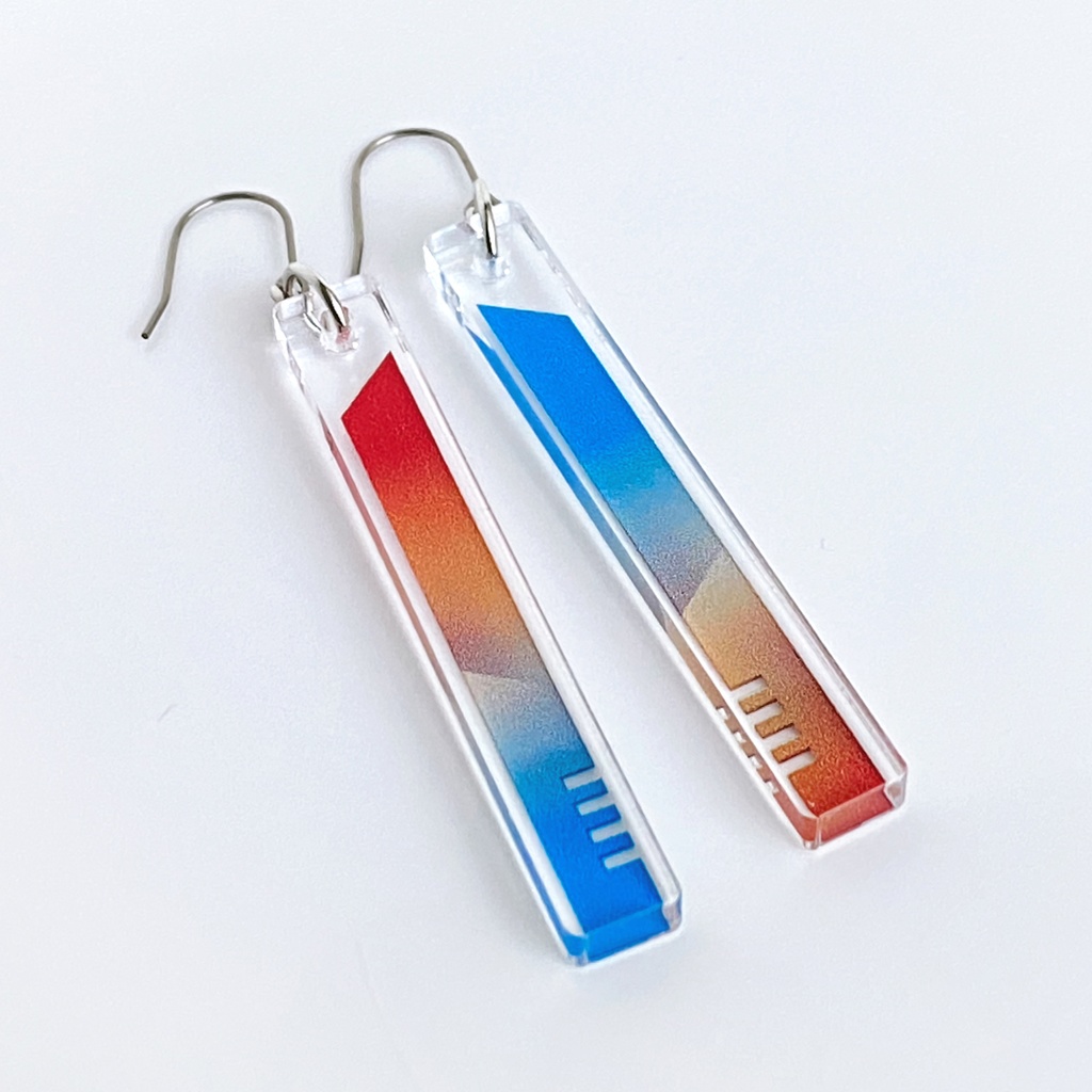 【hourglass/orange】ピアス・イヤリング│アクリルアクセサリー│││モード系│ユニーク│個性的│ストリート系|メンズ|スティック|揺れる|オレンジ|スタイリッシュ|