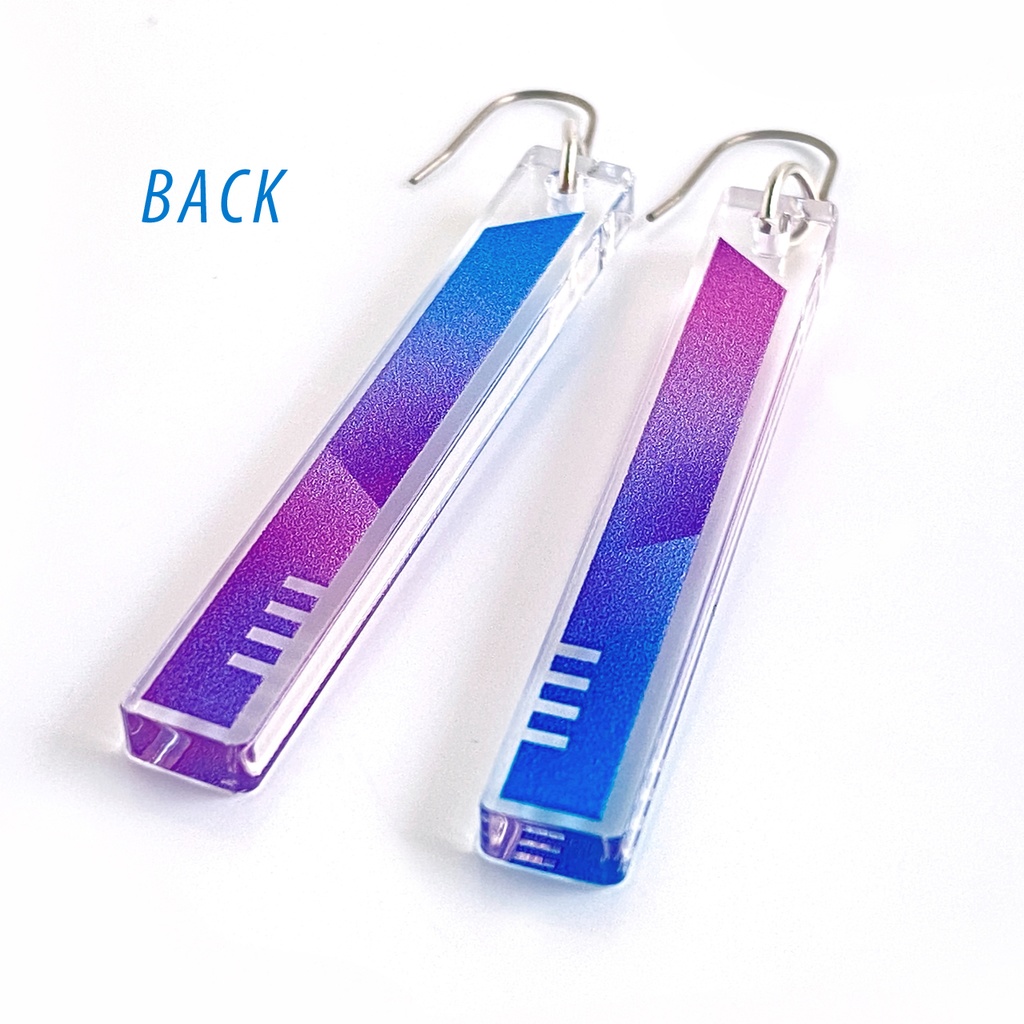 【hourglass/purple】ピアス・イヤリング|アクリルアクセサリー|||モード系|ユニーク|個性的|ストリート系|メンズ|スティック|揺れる|紫|スタイリッシュ