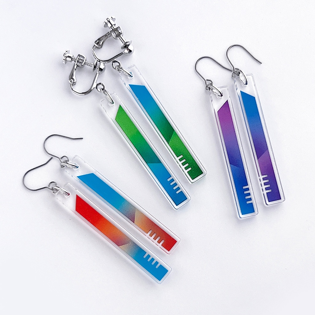 【hourglass/purple】ピアス・イヤリング|アクリルアクセサリー|||モード系|ユニーク|個性的|ストリート系|メンズ|スティック|揺れる|紫|スタイリッシュ