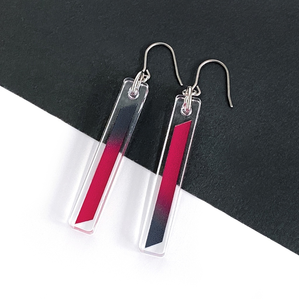 【clean/焔】ピアス・イヤリング|アクリルアクセサリー|||モード系|ユニーク|個性的|ストリート系|メンズ|スティック|揺れる|和装|赤|浴衣|着物