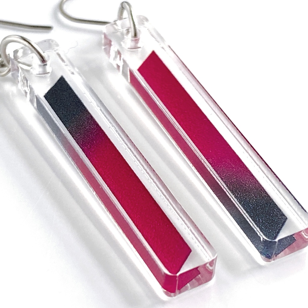 【clean/焔】ピアス・イヤリング|アクリルアクセサリー|||モード系|ユニーク|個性的|ストリート系|メンズ|スティック|揺れる|和装|赤|浴衣|着物