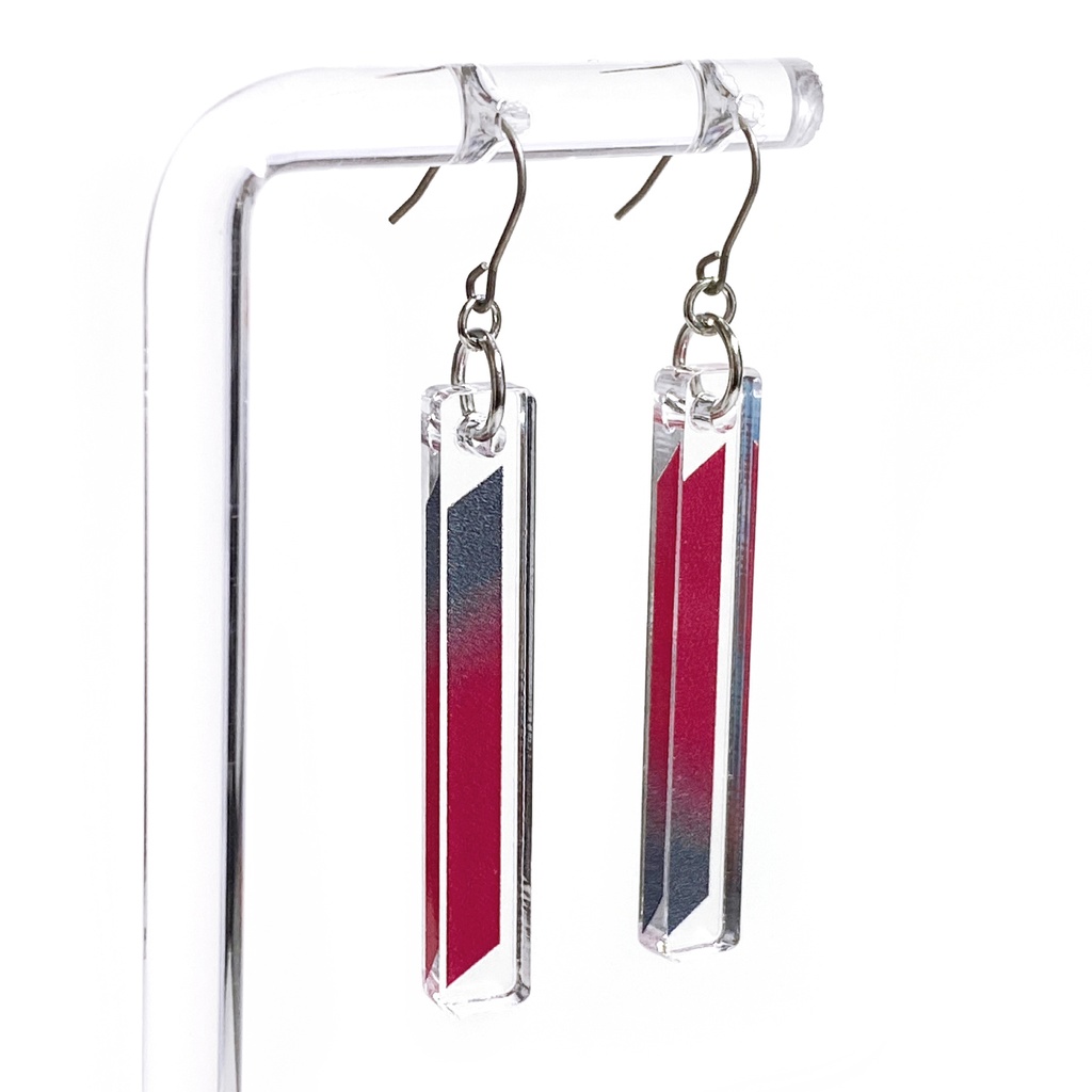 【clean/焔】ピアス・イヤリング|アクリルアクセサリー|||モード系|ユニーク|個性的|ストリート系|メンズ|スティック|揺れる|和装|赤|浴衣|着物