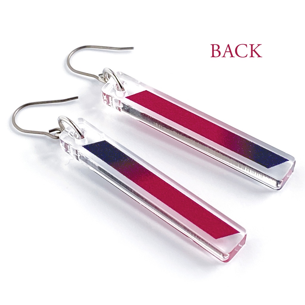 【clean/焔】ピアス・イヤリング|アクリルアクセサリー|||モード系|ユニーク|個性的|ストリート系|メンズ|スティック|揺れる|和装|赤|浴衣|着物