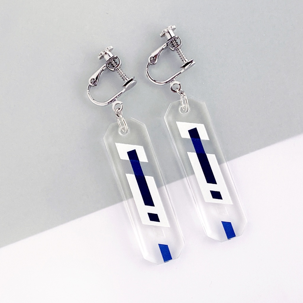 【slash / blue】ピアス・イヤリング|アクリルアクセサリー|||ユニーク|メンズ|クリア|モード系|ストリート系|カッコイイ
