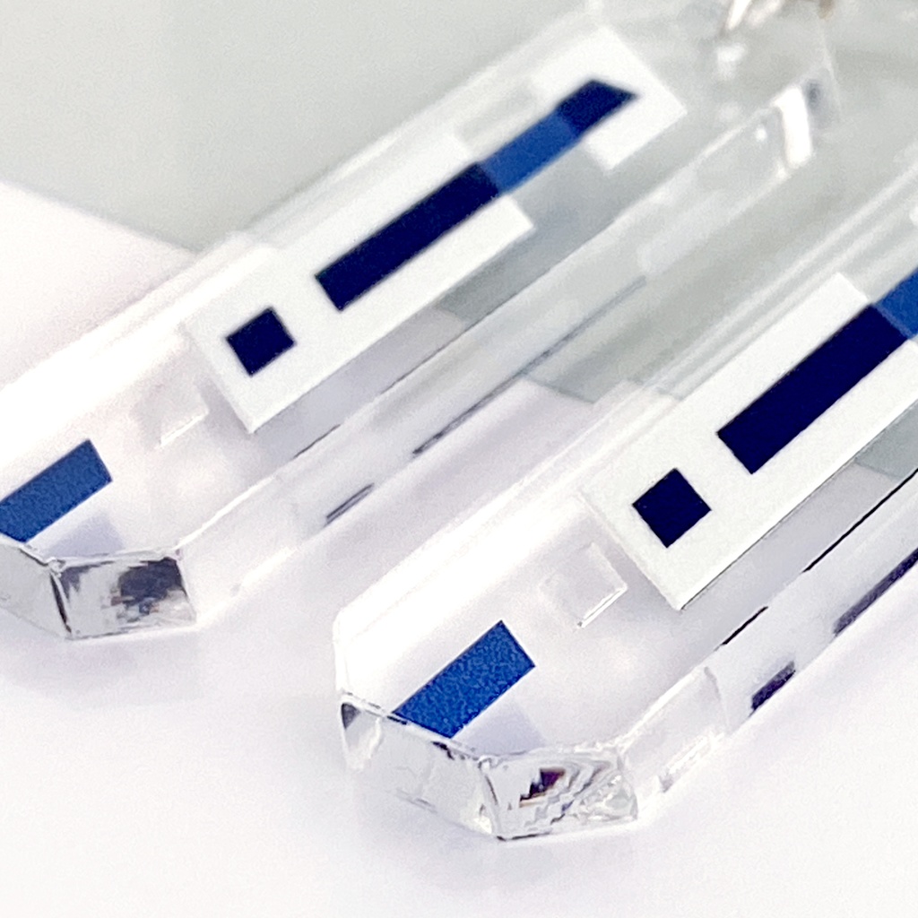 【slash / blue】ピアス・イヤリング|アクリルアクセサリー|||ユニーク|メンズ|クリア|モード系|ストリート系|カッコイイ