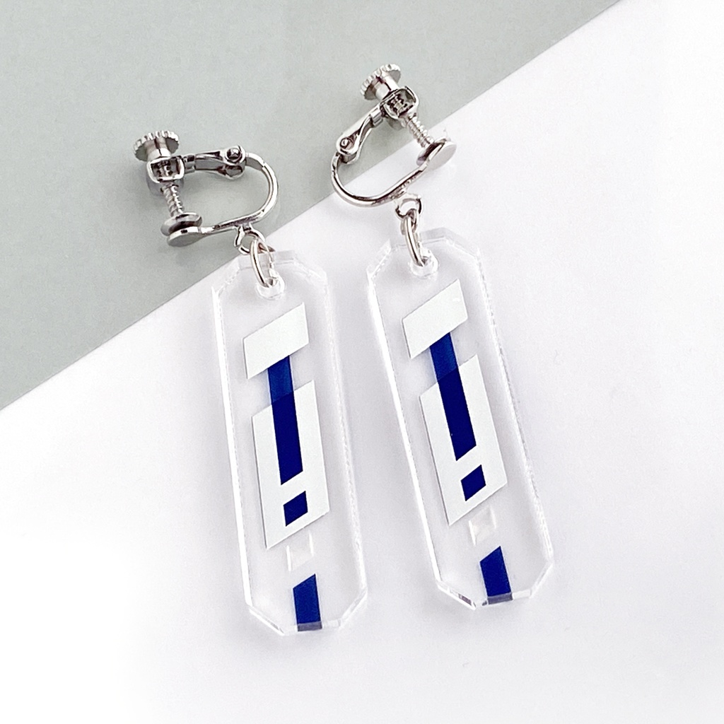 【slash / blue】ピアス・イヤリング|アクリルアクセサリー|||ユニーク|メンズ|クリア|モード系|ストリート系|カッコイイ