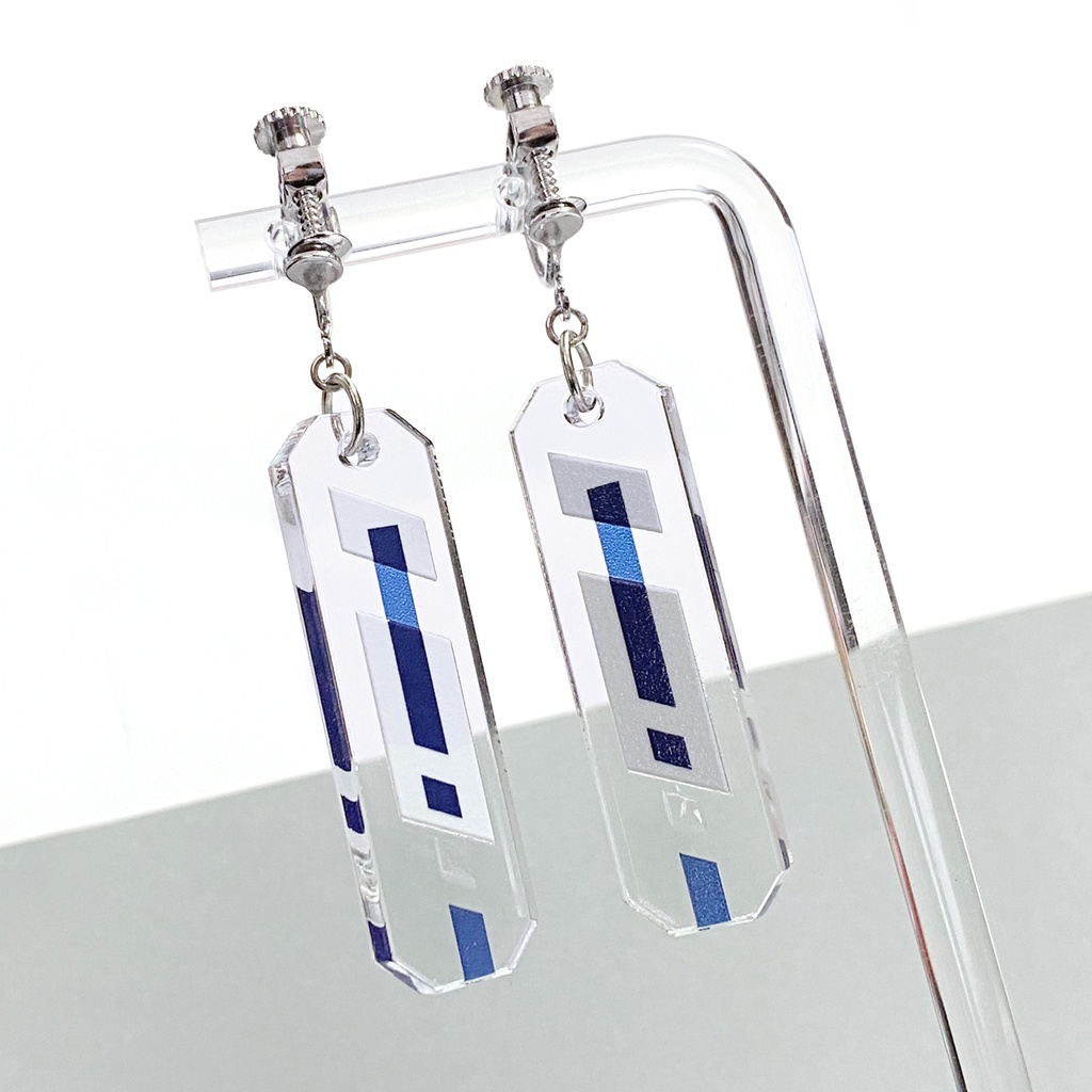 【slash / blue】ピアス・イヤリング|アクリルアクセサリー|||ユニーク|メンズ|クリア|モード系|ストリート系|カッコイイ