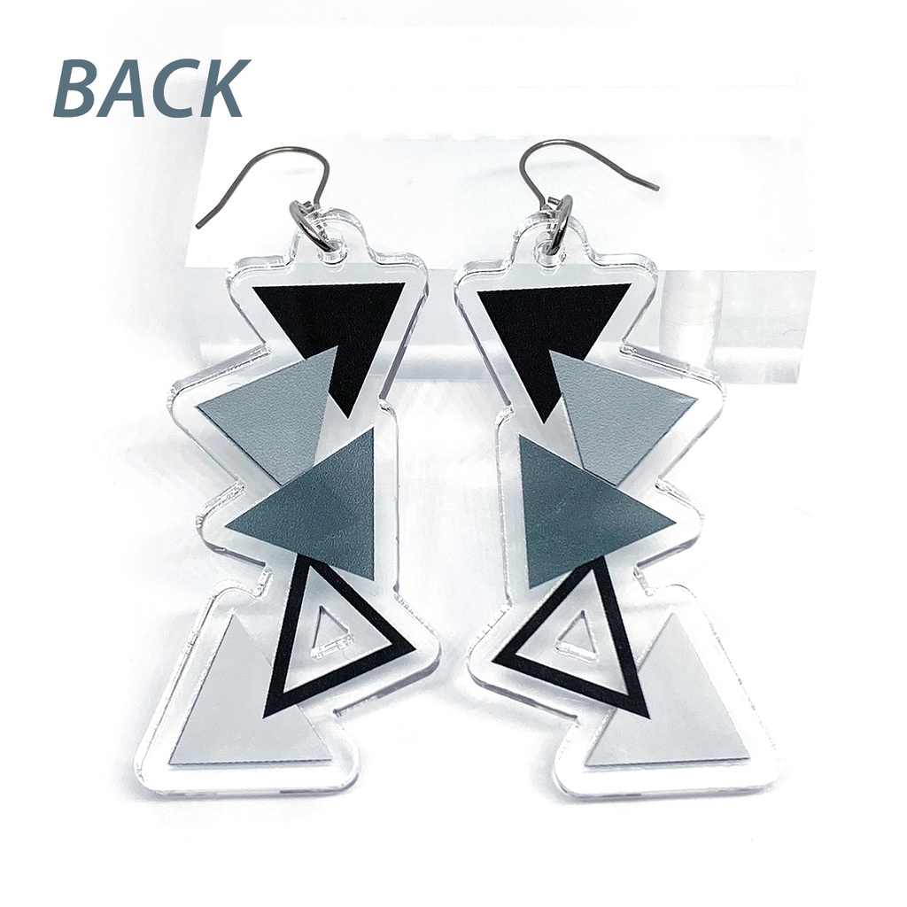 【ランダムトライアングル/mono】ピアス・イヤリング|アクリルアクセサリー|||ユニーク|個性的|カッコイイ|メンズ|三角|黒