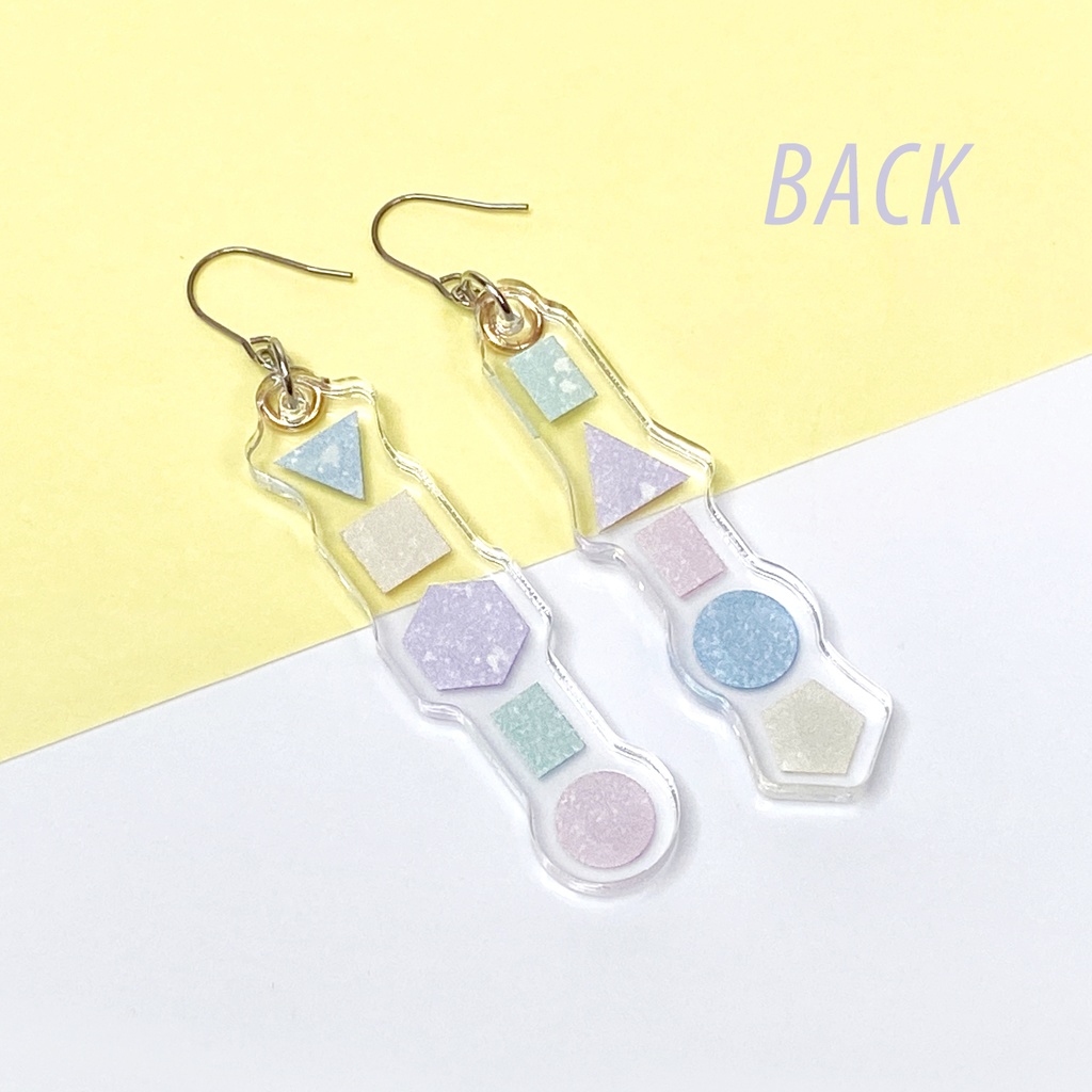【アソブカタチ/mix】ピアス・イヤリング│アクリルアクセサリー│││モード系│ユニーク│個性的│ストリート系|揺れる|幾何学|パステル|韓国|カラフル|春夏