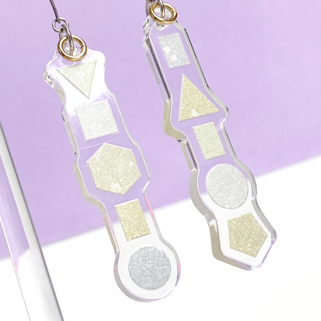 【アソブカタチ/Yellow】ピアス・イヤリング│アクリルアクセサリー│││モード系│ユニーク│個性的│ストリート系|揺れる|幾何学|パステル|韓国|カラフル|春夏