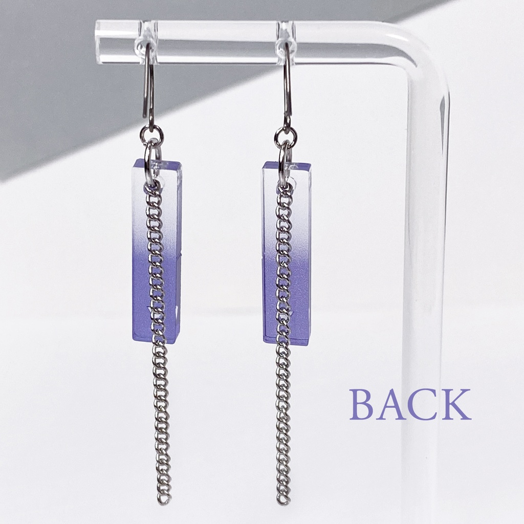 再販ナシ【vacantly_purple】ピアス・イヤリング|アクリルアクセサリー|||ユニーク|ストリート系|揺れる|シンプル|メンズ|モード系|紫