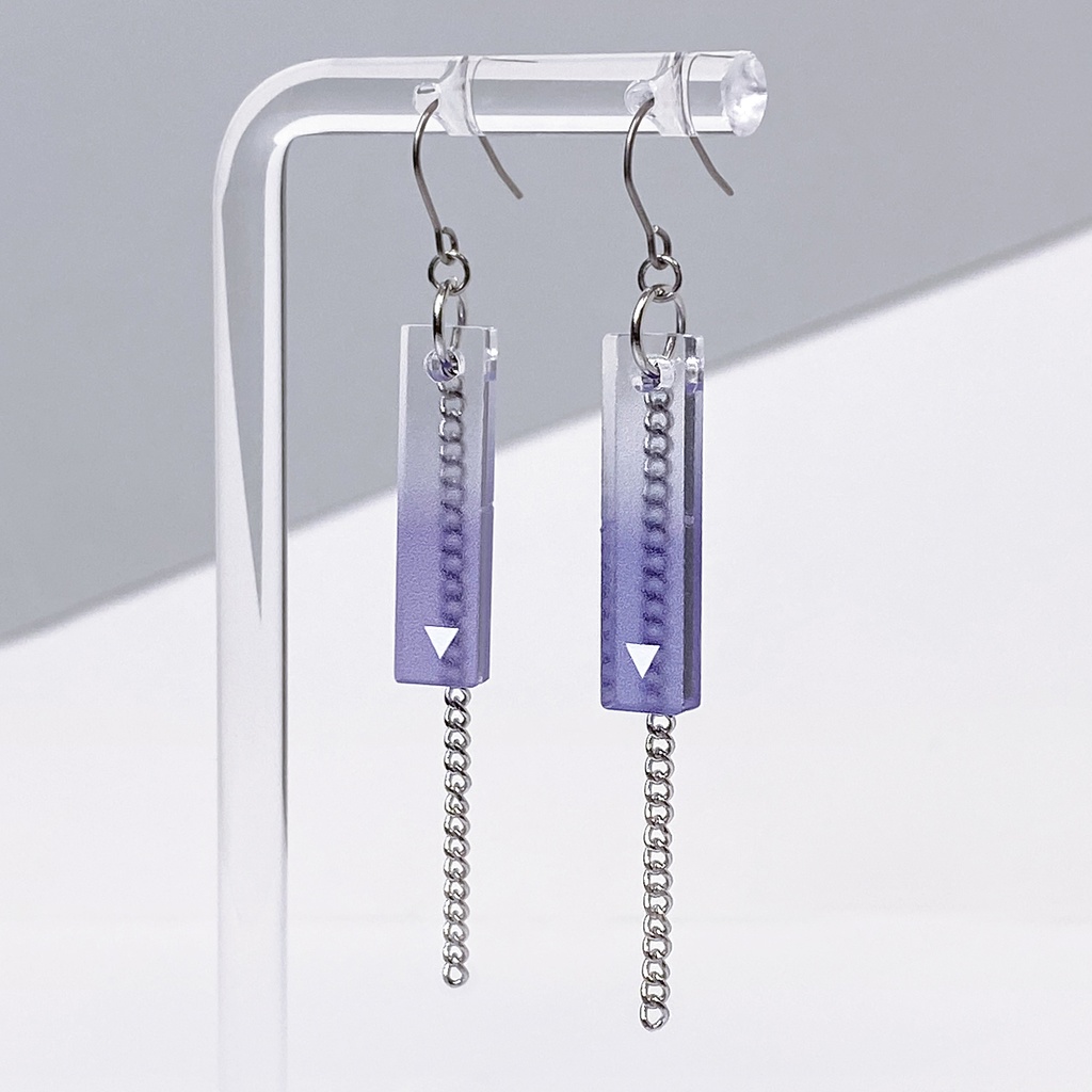 再販ナシ【vacantly_purple】ピアス・イヤリング|アクリルアクセサリー|||ユニーク|ストリート系|揺れる|シンプル|メンズ|モード系|紫