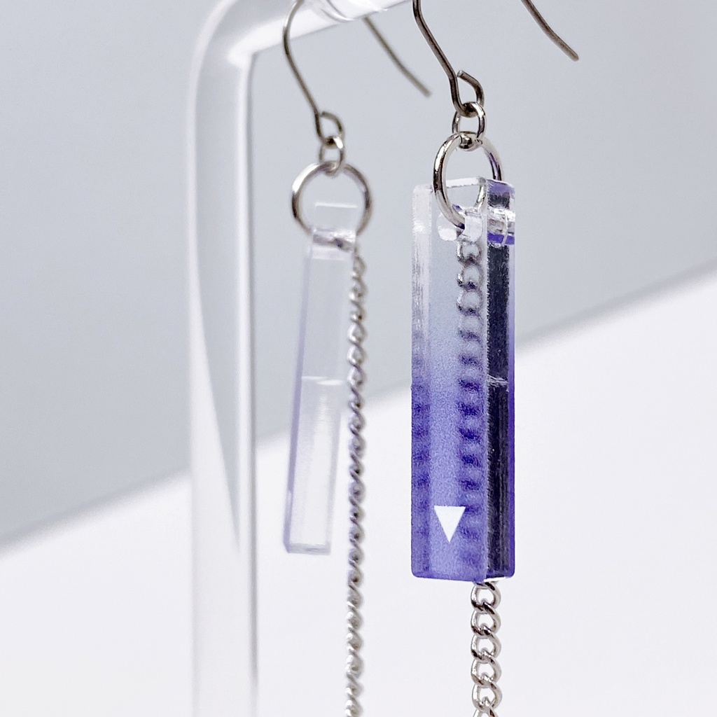 再販ナシ【vacantly_purple】ピアス・イヤリング|アクリルアクセサリー|||ユニーク|ストリート系|揺れる|シンプル|メンズ|モード系|紫