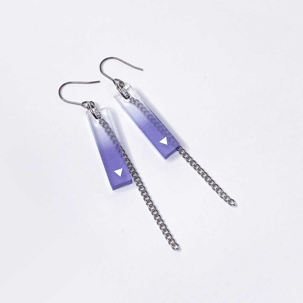 再販ナシ【vacantly_purple】ピアス・イヤリング|アクリルアクセサリー|||ユニーク|ストリート系|揺れる|シンプル|メンズ|モード系|紫