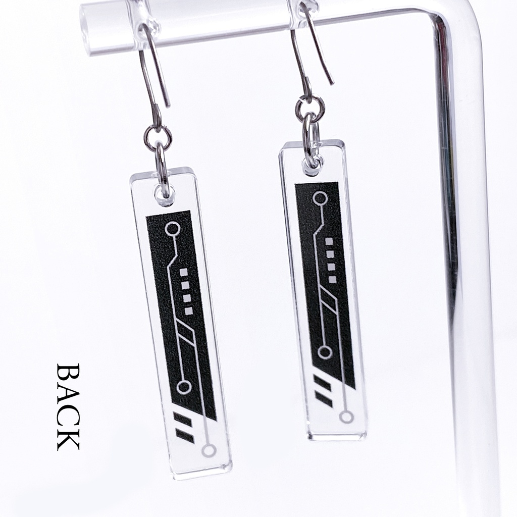 【input:monotone】ピアス・イヤリング│アクリルアクセサリー│││モード系│ユニーク│個性的│ストリート系|メンズ|基板|基盤|デジタル|SF
