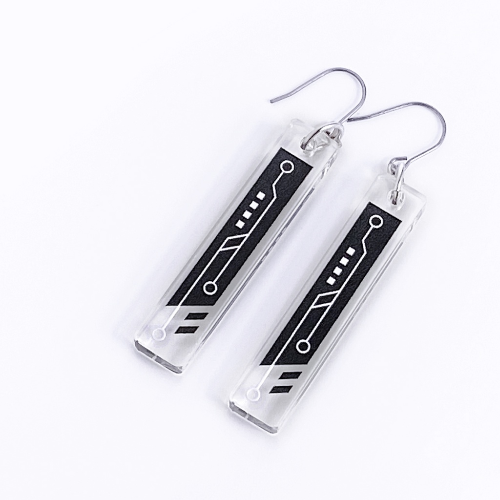 【input:monotone】ピアス・イヤリング│アクリルアクセサリー│││モード系│ユニーク│個性的│ストリート系|メンズ|基板|基盤|デジタル|SF