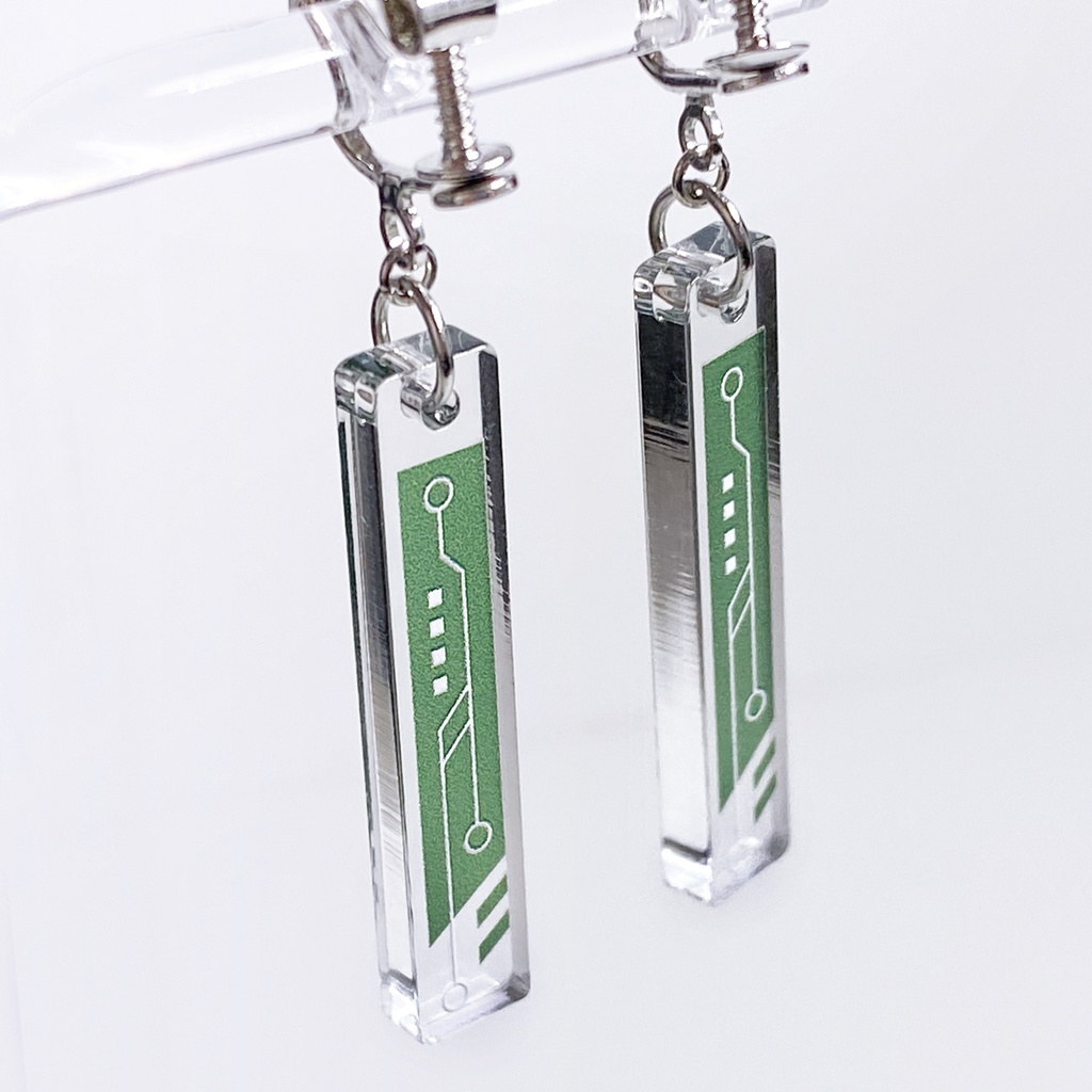 【input】ピアス・イヤリング│アクリルアクセサリー│││モード系│ユニーク│個性的│ストリート系|メンズ|基板|基盤|デジタル|SF