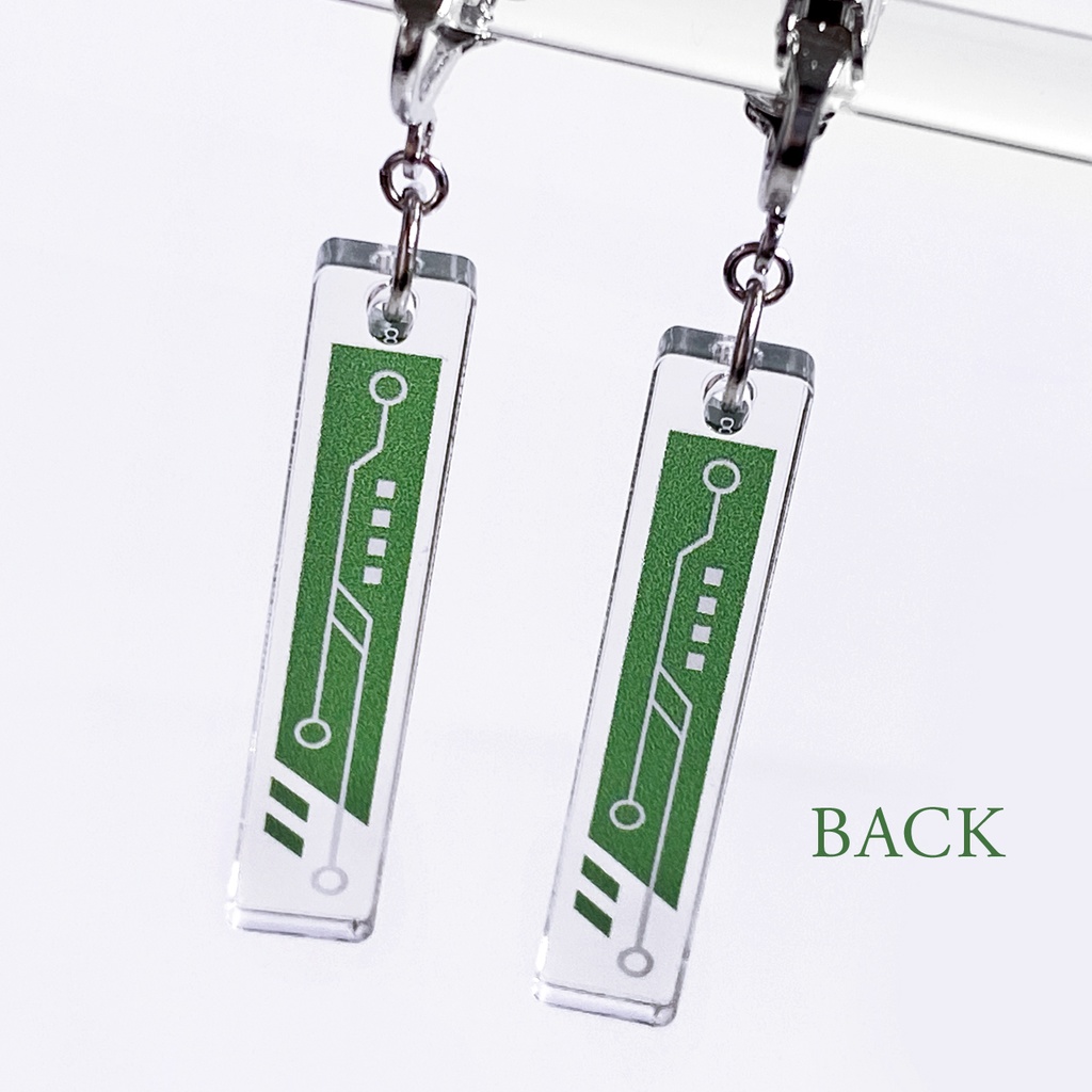 【input】ピアス・イヤリング│アクリルアクセサリー│││モード系│ユニーク│個性的│ストリート系|メンズ|基板|基盤|デジタル|SF