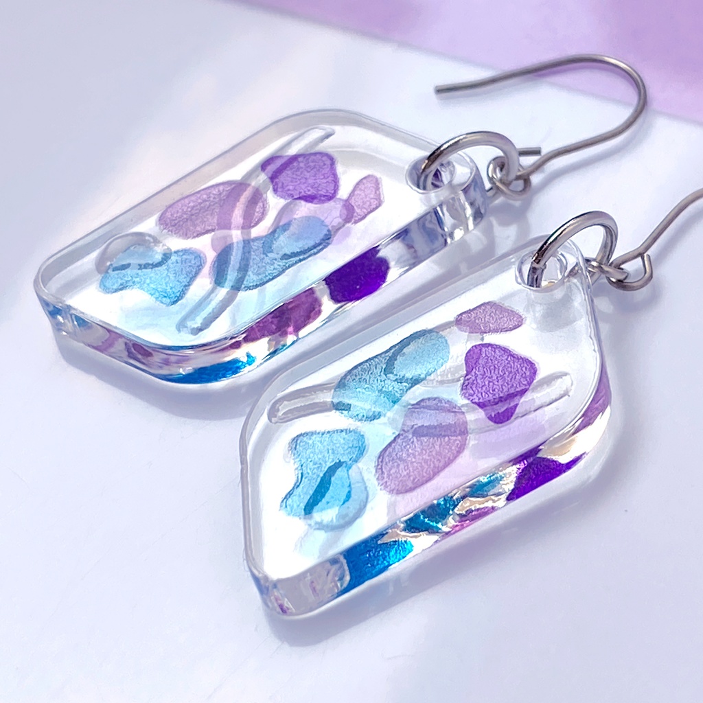 【水面に滲む色】ピアス・イヤリング││アクリルアクセサリー|スタイリッシュ|かわいい|夏|きらきら|透明│揺れる│クリア