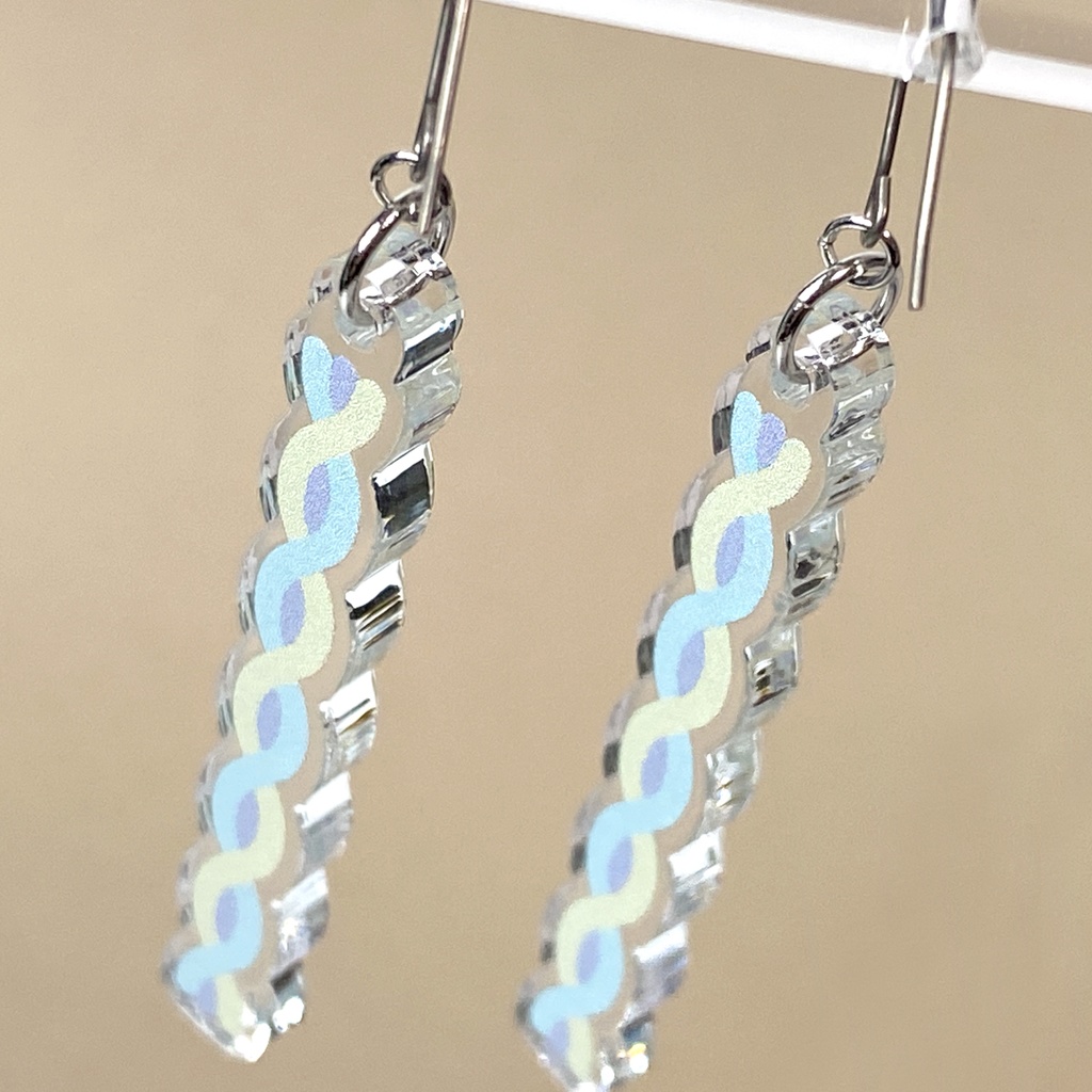 【spaghetti(spray)】ピアス・イヤリング||アクリルアクセサリー|青|パステルカラー|きらきら|揺れる|黄色|クリア|ゆめかわいい|かわいい