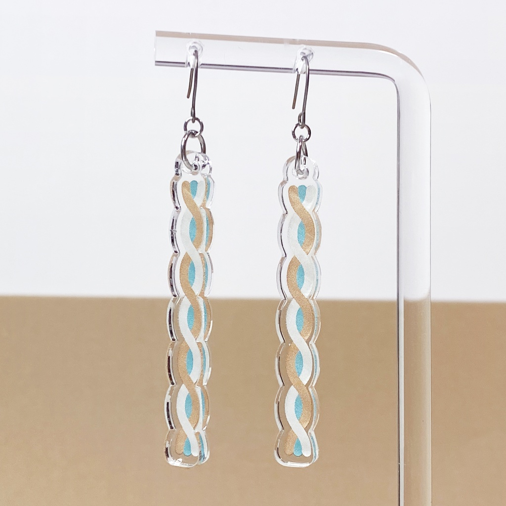 【spaghetti(sunshine)】ピアス・イヤリング||アクリルアクセサリー|青|パステルカラー|きらきら|揺れる|オレンジ|クリア|ゆめかわいい|かわいい