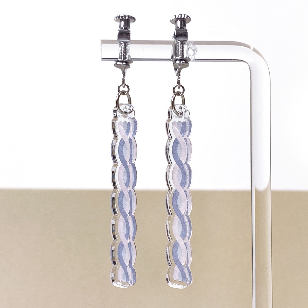 【spaghetti(cottoncandy)】ピアス・イヤリング||アクリルアクセサリー|紫|パステルカラー|きらきら|揺れる|ピンク|クリア|ゆめかわいい|かわいい