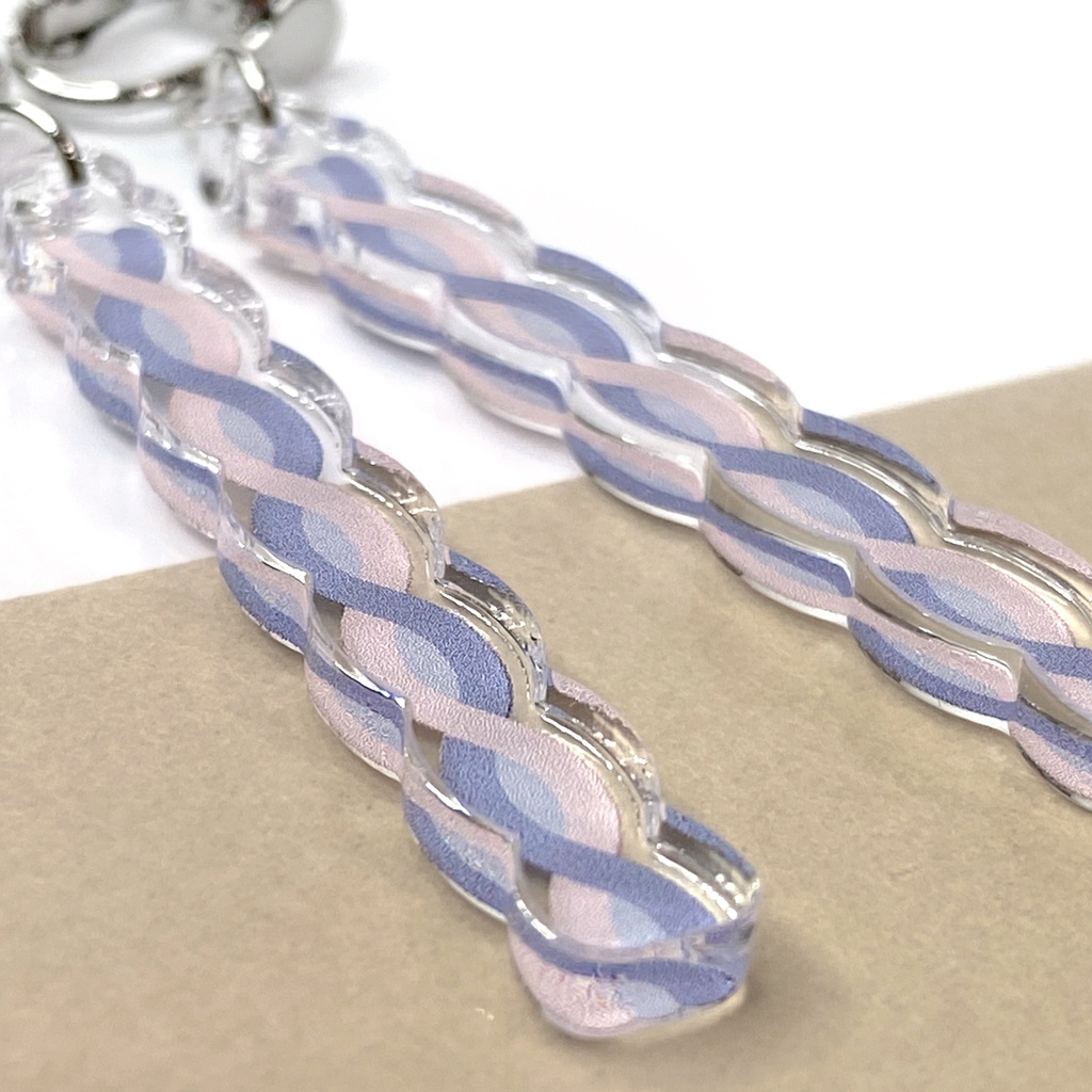 【spaghetti(cottoncandy)】ピアス・イヤリング||アクリルアクセサリー|紫|パステルカラー|きらきら|揺れる|ピンク|クリア|ゆめかわいい|かわいい