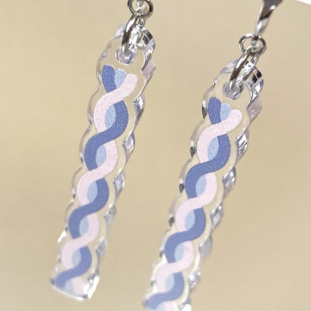 【spaghetti(cottoncandy)】ピアス・イヤリング||アクリルアクセサリー|紫|パステルカラー|きらきら|揺れる|ピンク|クリア|ゆめかわいい|かわいい