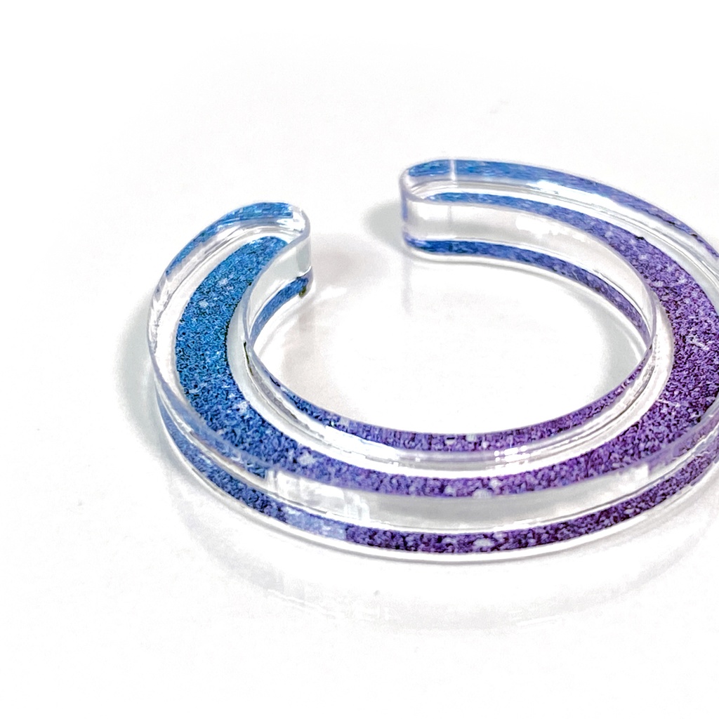 【GG/嵐の前】イヤーカフ|アクリルアクセサリー||ユニーク|個性的|メンズ|かっこいい|イヤーカフ|ストリート系|青|紫