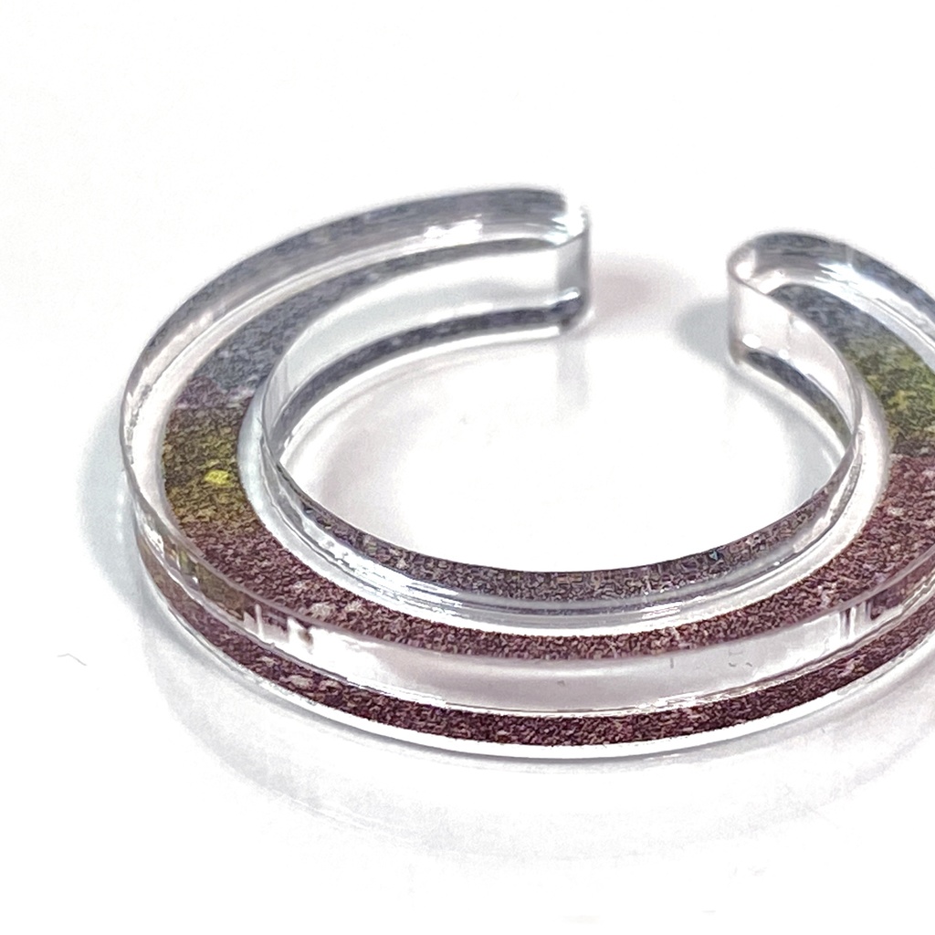 【GG/鉱物】イヤーカフ|アクリルアクセサリー||ユニーク|個性的|メンズ|かっこいい|イヤーカフ|ストリート系|青|紫