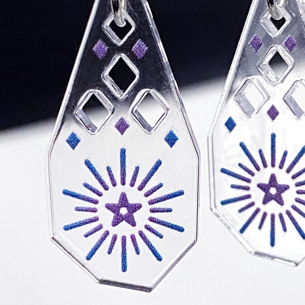 【瞬き/薄明】ピアス・イヤリング|アクリルアクセサリー|||モード系|ユニーク|個性的|ストリート系|星空|冬|クリア|透明|オリエンタル