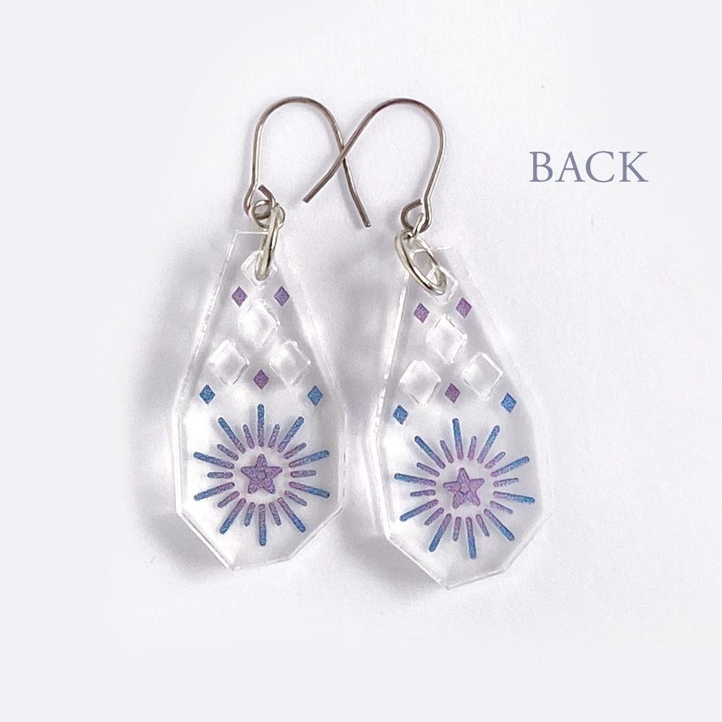 【瞬き/薄明】ピアス・イヤリング|アクリルアクセサリー|||モード系|ユニーク|個性的|ストリート系|星空|冬|クリア|透明|オリエンタル