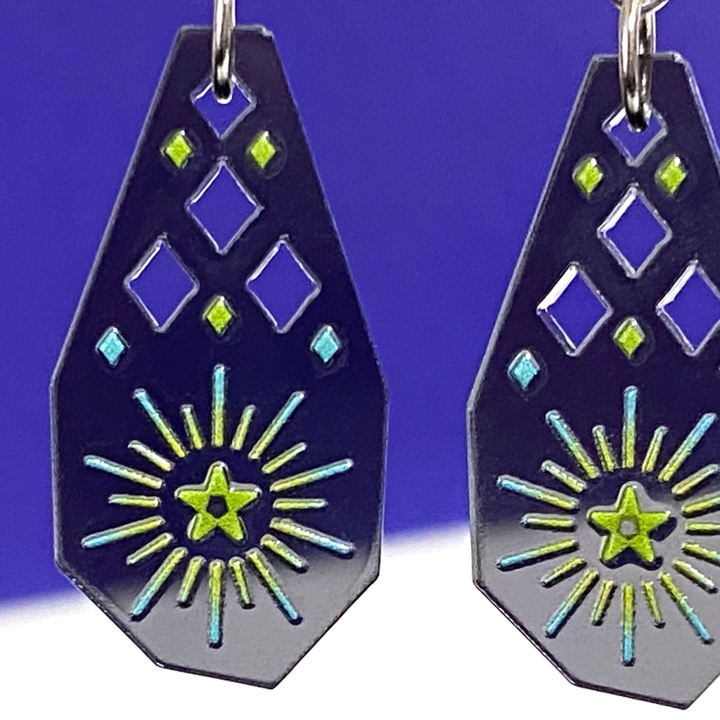 【瞬き/夜】ピアス・イヤリング|アクリルアクセサリー|||モード系|ユニーク|個性的|ストリート系|星空|冬|黒|オリエンタル