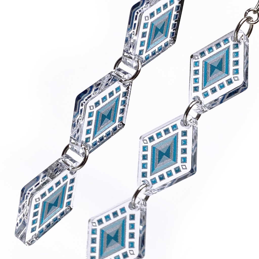 【bijou/blue】ピアス・イヤリング||アクリルアクセサリー|スタイリッシュ|青|水色|ダイヤ|アンティーク|透明|揺れる|クリア|フェイクピアス|ネイティブ