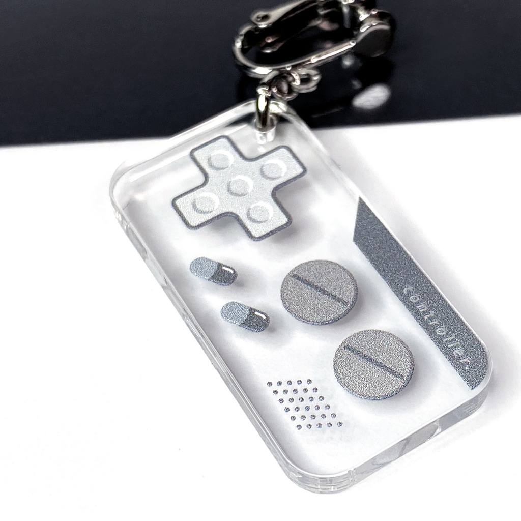 【controller】片耳用ピアス・イヤリング|アクリルアクセサリー||ユニーク|メンズ|病みかわ|個性的|カプセル|ストリート系|モード系|ロック|かっこいい|クリア|プレゼント|ゲーム