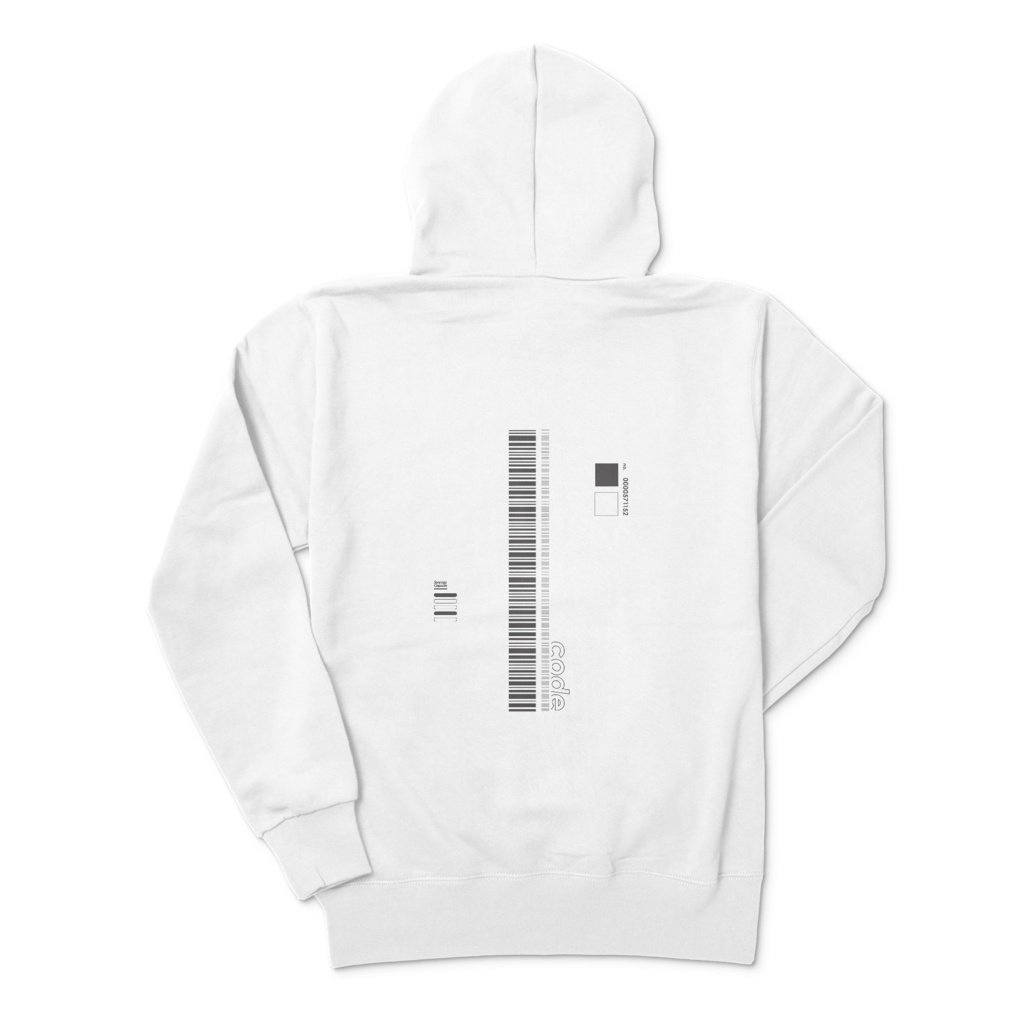 【コードNo.】パーカー(背面デザイン) │バーコード│ストリート系│メンズ│秋冬│モード系