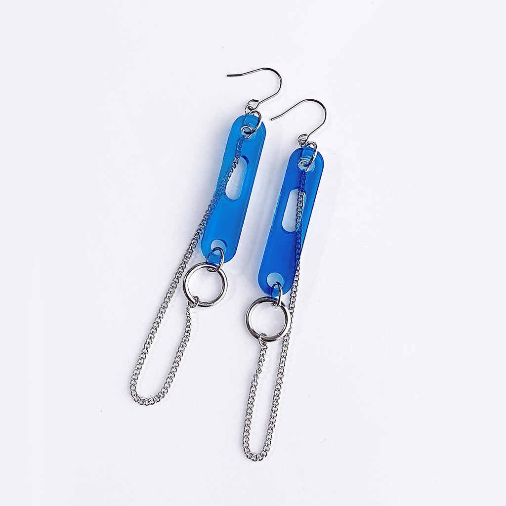 【PM2:33 summer】ピアス・イヤリング|||アクリルアクセサリー|メンズ|きらきら|青|ブルー|夏|揺れる|透明|かっこいい|クリア|チェーン|ユニセックス