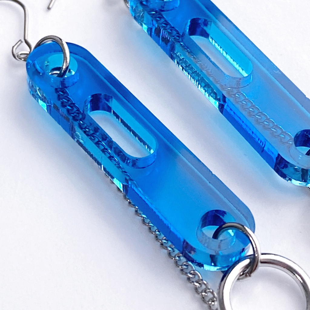 【PM2:33 summer】ピアス・イヤリング|||アクリルアクセサリー|メンズ|きらきら|青|ブルー|夏|揺れる|透明|かっこいい|クリア|チェーン|ユニセックス