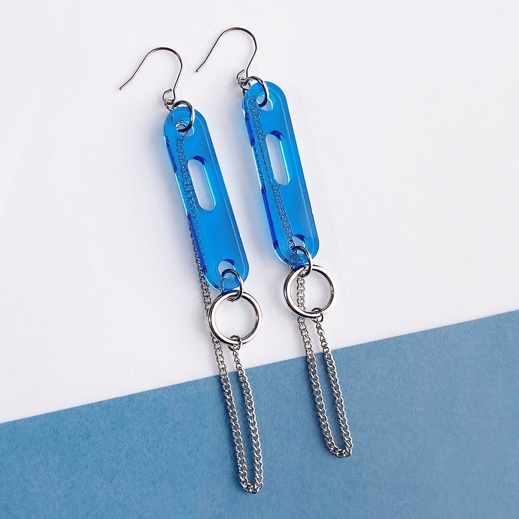 【PM2:33 summer】ピアス・イヤリング|||アクリルアクセサリー|メンズ|きらきら|青|ブルー|夏|揺れる|透明|かっこいい|クリア|チェーン|ユニセックス