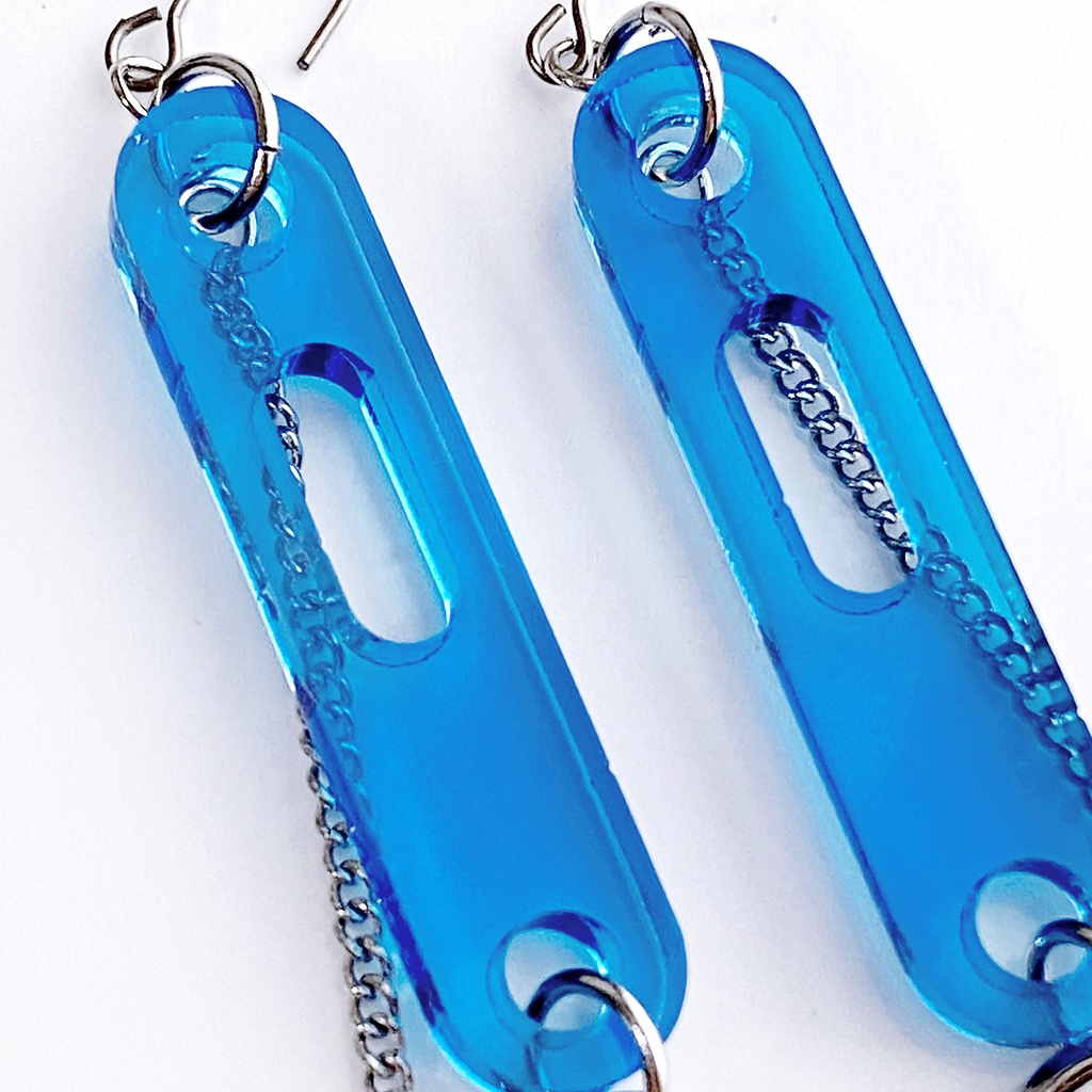 【PM2:33 summer】ピアス・イヤリング|||アクリルアクセサリー|メンズ|きらきら|青|ブルー|夏|揺れる|透明|かっこいい|クリア|チェーン|ユニセックス
