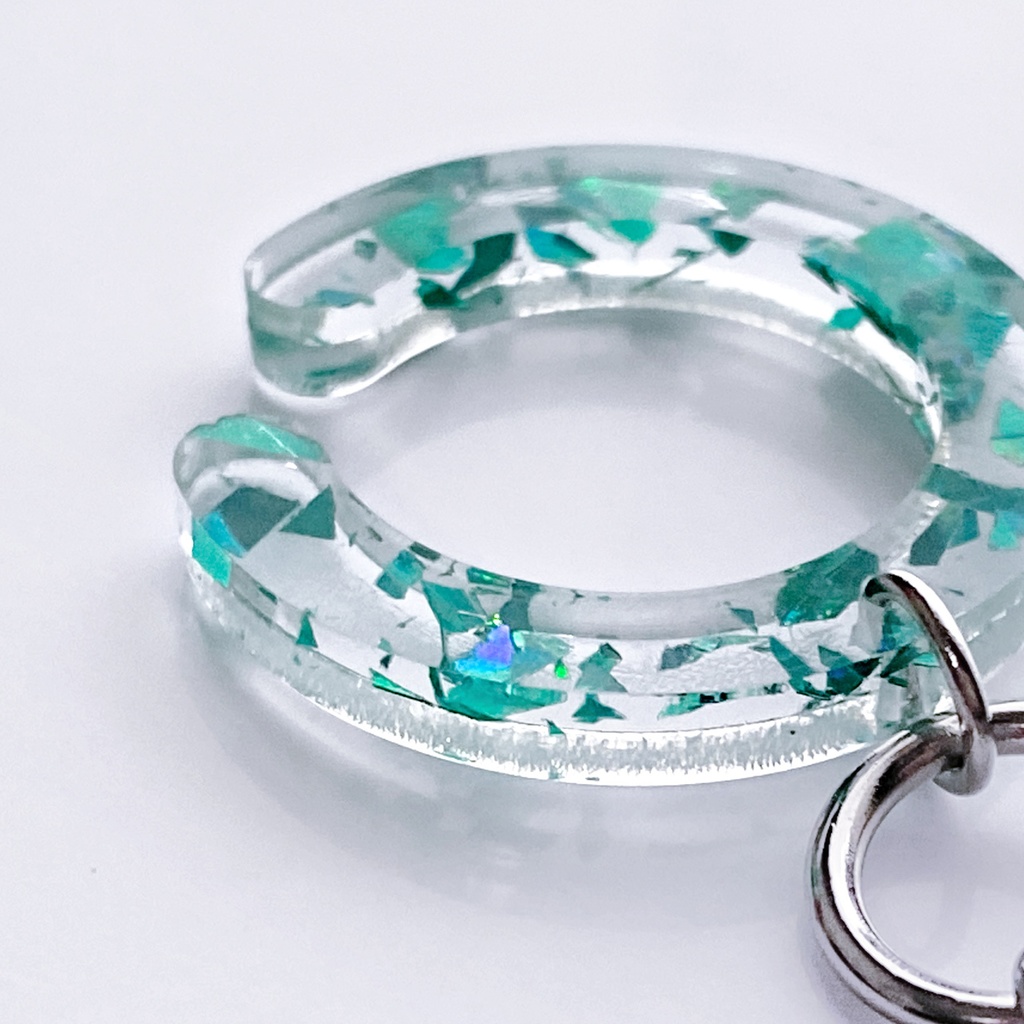 【sequence/mint】イヤーカフ|アクリルアクセサリー|||ユニーク|個性的|メンズ|イヤカフ|クリア|丸|ストリート系|プレゼント|ギフト|揺れる|緑|氷|ミント