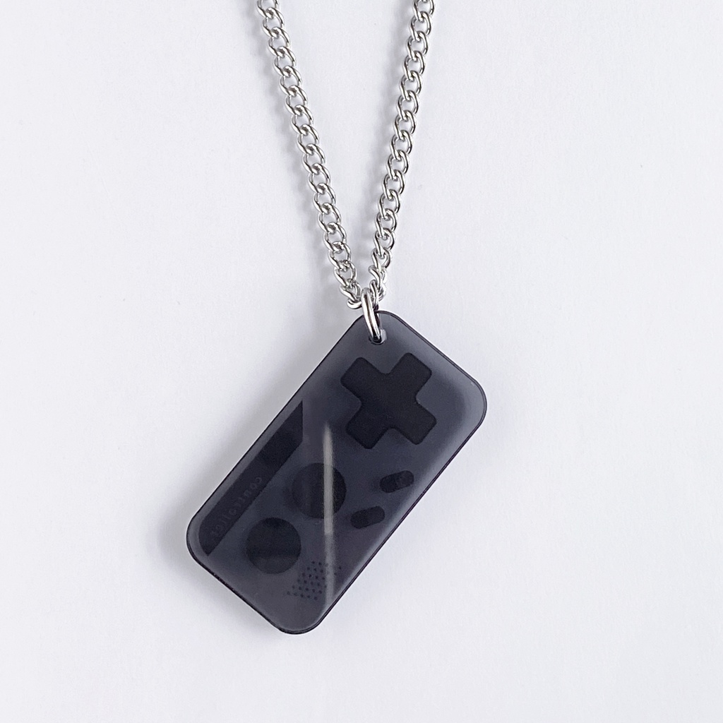 【controller_black】ネックレス|アクリルアクセサリー|||ユニーク|モード系|ストリート系|ゲーム|個性的|カッコイイ|サージカルステンレス|メンズ|コントローラー|薬|クリア|黒