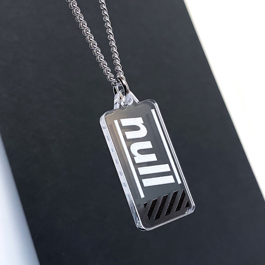 【null】ネックレス│アクリルアクセサリー│││ユニーク│モード系│ストリート系│モノトーン│個性的│カッコイイ|デジタル