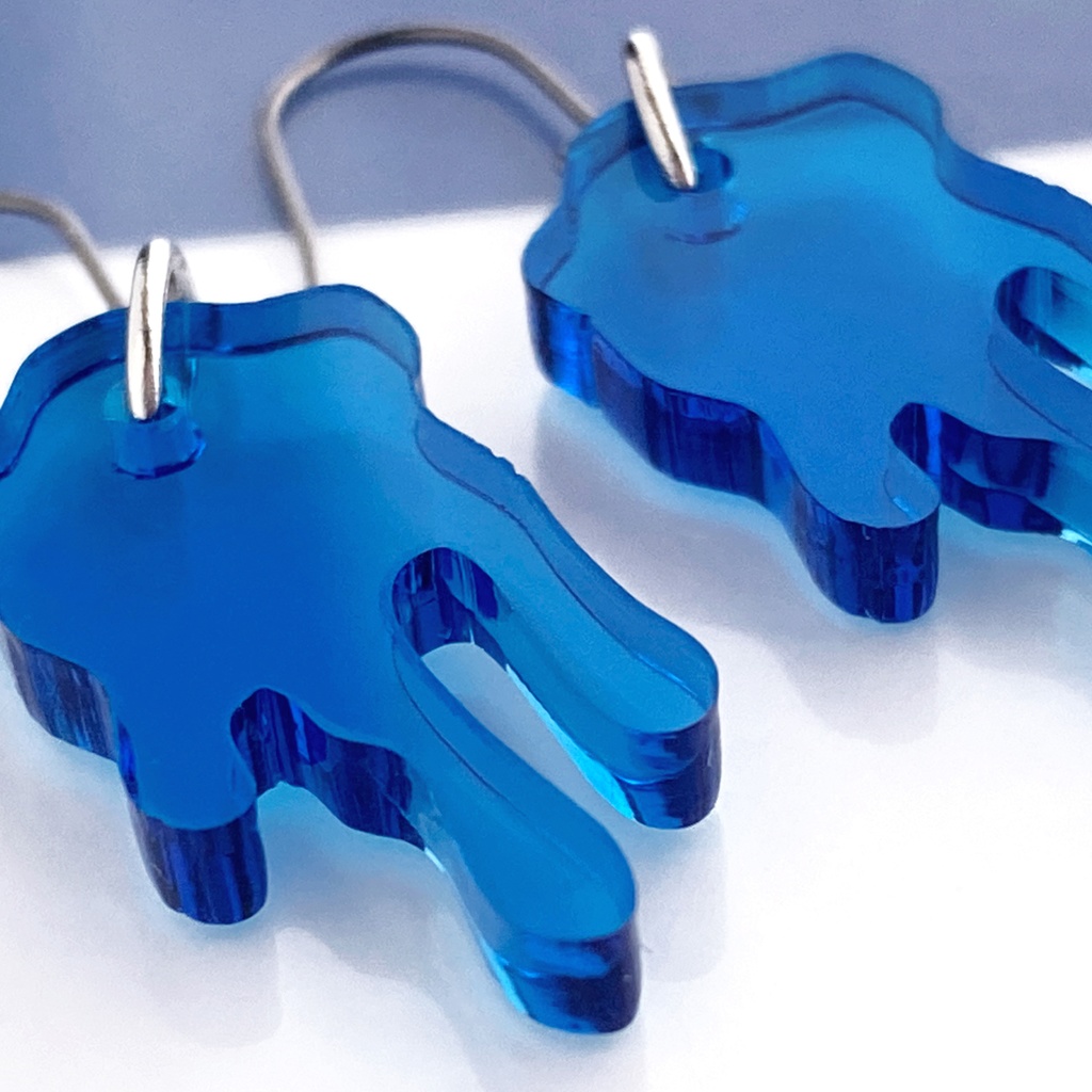 【melt blue】ピアス・イヤリング|||アクリルアクセサリー|メンズ|きらきら|青|ブルー|夏|揺れる|透明