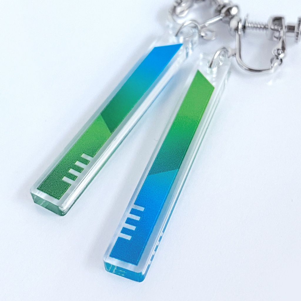 【hourglass/green】ピアス・イヤリング|アクリルアクセサリー|||モード系|ユニーク|個性的|ストリート系|メンズ|スティック|揺れる|緑|スタイリッシュ