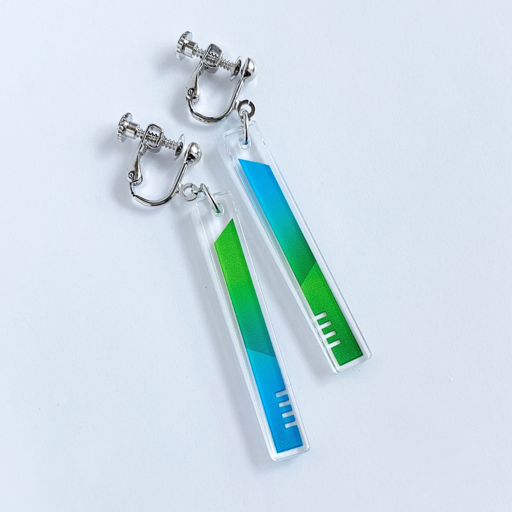 【hourglass/green】ピアス・イヤリング|アクリルアクセサリー|||モード系|ユニーク|個性的|ストリート系|メンズ|スティック|揺れる|緑|スタイリッシュ